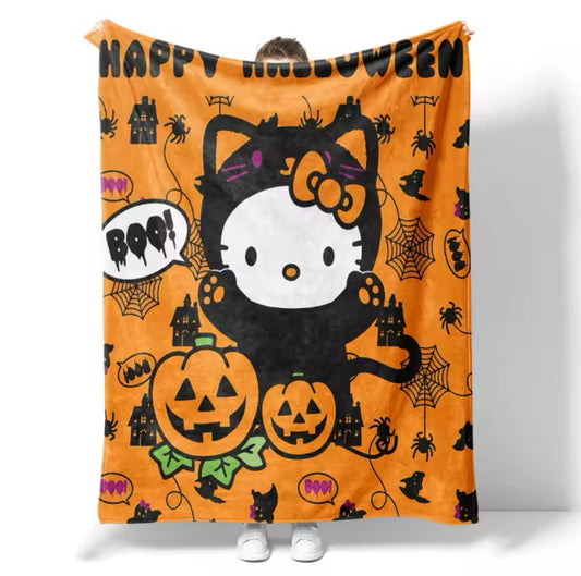 Hello kitty Halloween Pumpkin themed Blanket