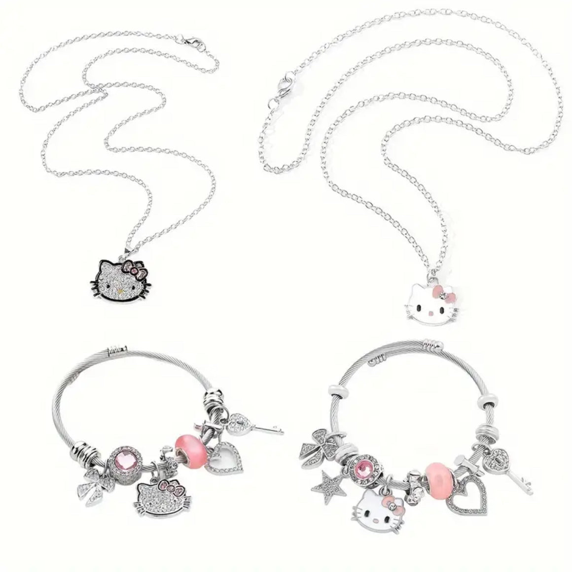 Charmkitty Pendant Necklace & Bracelet set