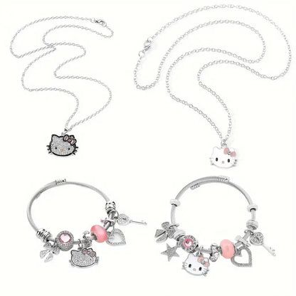 Charmkitty Pendant Necklace & Bracelet set